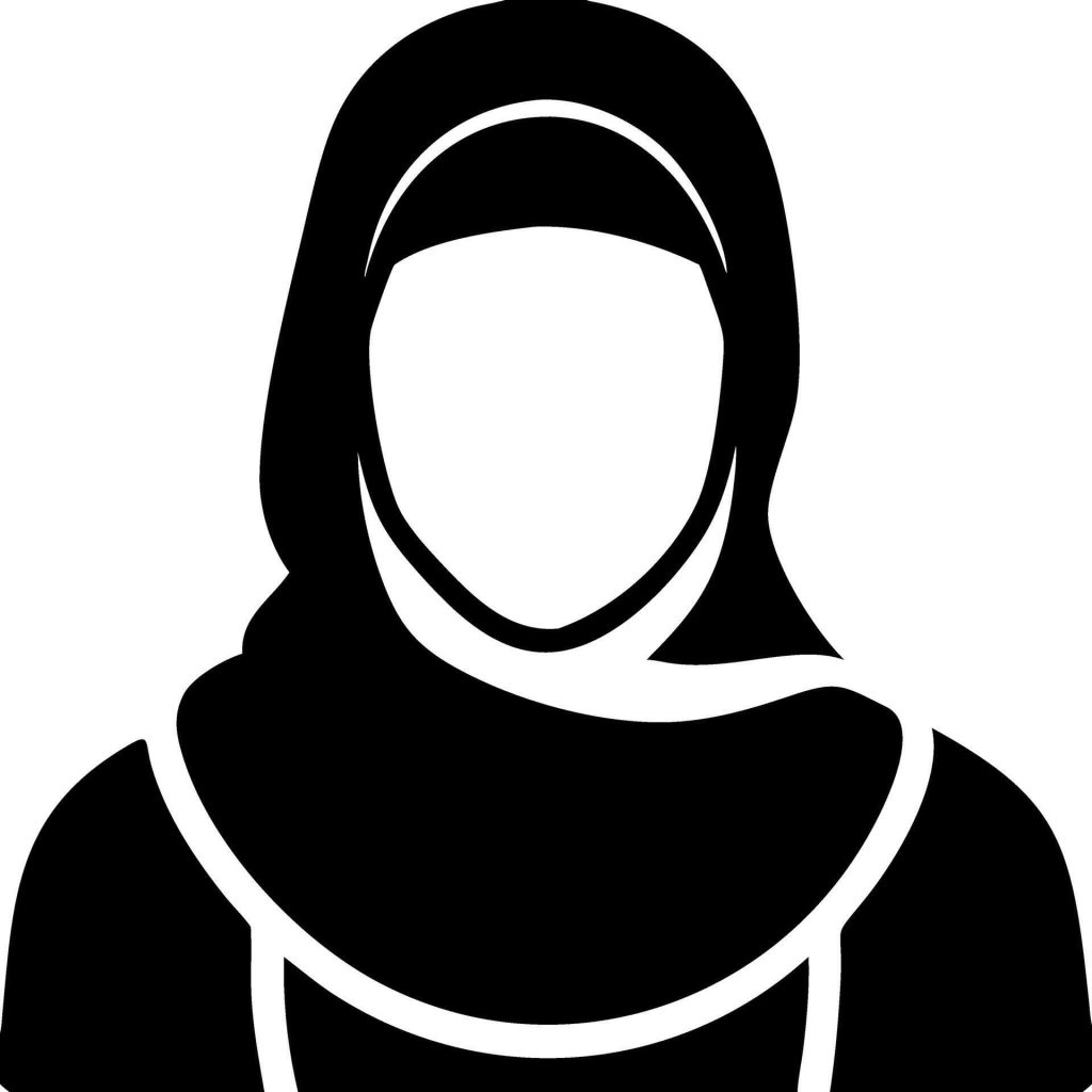 silhouette woman wearing hijab illustration for cultural diversity design vector